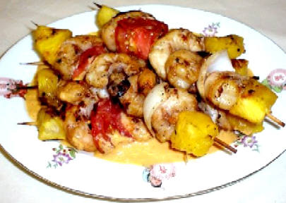 Garlic Shrimp and Pineapple Kabobs Garlic Shrimp and Pineapple Kabobs picture